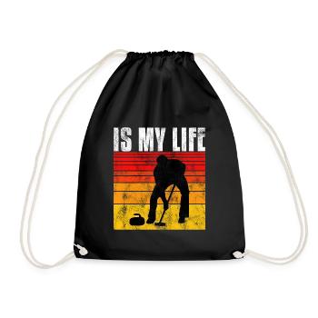 Curling is my life Curler Eisstockschießen - Drawstring Bag - black - Front