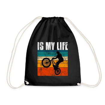 BMX is my life Bike Bike Bicycle Motocross - Drawstring Bag - black - Front