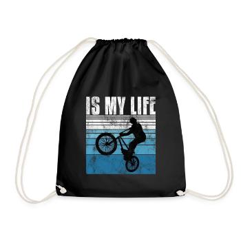 BMX is my life Bike Bike Bicycle Motocross - Drawstring Bag - black - Front