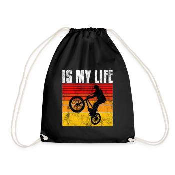 BMX is my life Bike Bicycle Motocross - Drawstring Bag - black - Front