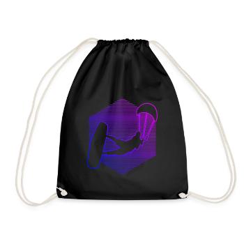 Kite Men Kiting Women Kitesurfer Kitesurf - Drawstring Bag - black - Front
