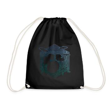 Drumming Drums Women Drummer - Drawstring Bag - black - Front
