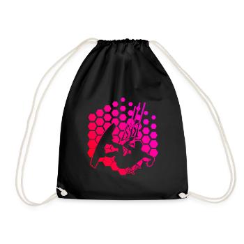 Kite Kitesurf Kiten Kitesurfing Kitesurfer - Turnbeutel - Schwarz - Vorne