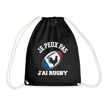 I can't I have rugby - Drawstring Bag - black - Front