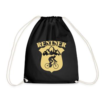 Fahrrad Rentner Bike Rente Rennrad Radfahrer Opa - Turnbeutel - Schwarz - Vorne
