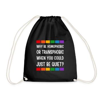LGBT. Pourquoi être homophobe ou transphobe ? - Sac de sport léger - noir - Devant