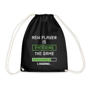 New Player Is Entering The Game Gamer Pregnancy An - Drawstring Bag - black - Front
