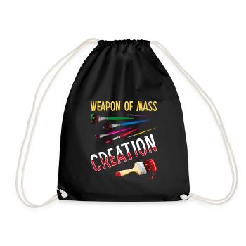 Weapons Of Mass Creation Funny Art Supply Artist P - Drawstring Bag - black - Front