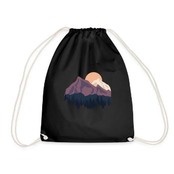 Mountains Hiking Funny Nature Landscape Funny Hiki - Turnbeutel - Schwarz - Vorne