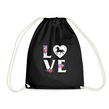 Cute Horse Lover Girls Women Love Horseback Riding - Turnbeutel - Schwarz - Vorne