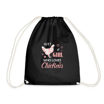 Juste une fille qui aime les poulets Poulet Fleurs loin - Sac de sport léger - noir - Devant