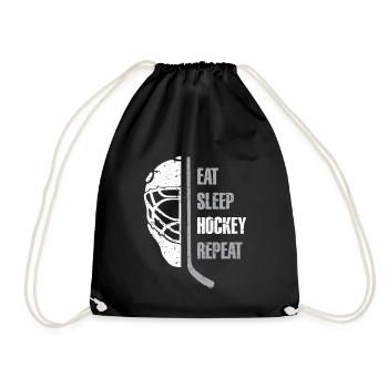 Mangez le hockey de sommeil répétez le cadeau de Noël Kid Ad Teen - Sac de sport léger - noir - Devant