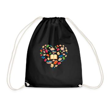 Livre amoureux amoureux forme douce lecture cadeau bibli - Sac de sport léger - noir - Devant