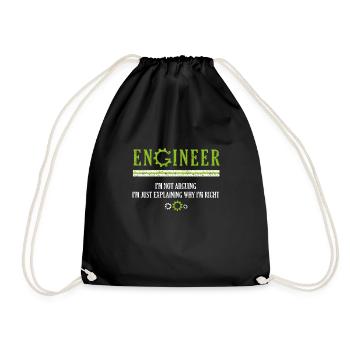 Engineer I'm Not Arguing Engineers Fun Christmas E - Turnbeutel - Schwarz - Vorne
