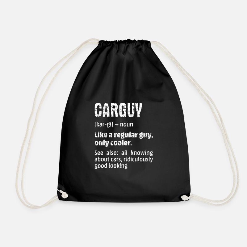 Funny Car Guy Gift Car Guy Definition Car Racing M - Drawstring Bag - black