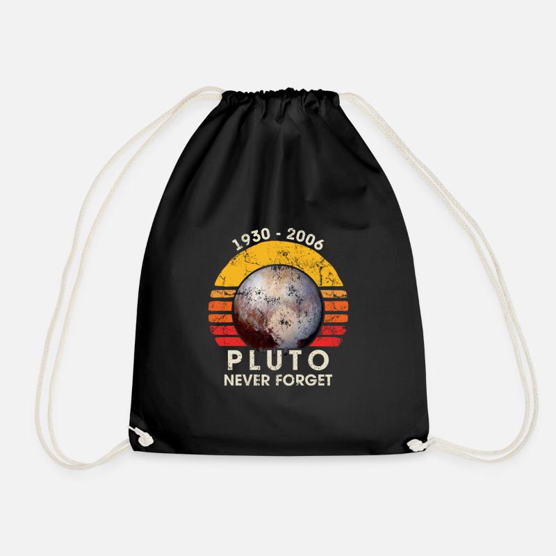 Never Forget Pluto Vintage Science Retro Style Fun - Turnbeutel - Schwarz