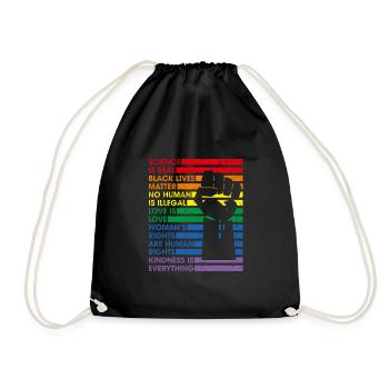 Science Is Real Black Lives Matter Lgbt Pride Love - Drawstring Bag - black - Front