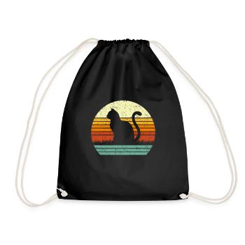 Amant de chat Vintage Cats Black Cat Retro Style Gift - Sac de sport léger - noir - Devant