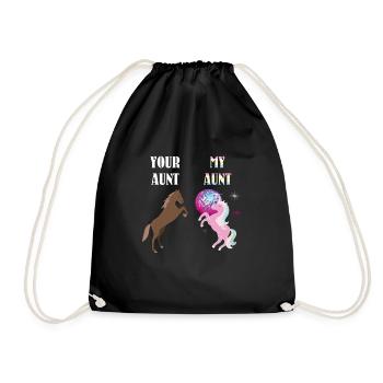 Your Aunt My Aunt Unicorn T-Shirt Funny Super Cute - Turnbeutel - Schwarz - Vorne