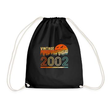Vintage 2002 Retro 18th Birthday Gift Fun B-day 18 - Turnbeutel - Schwarz - Vorne