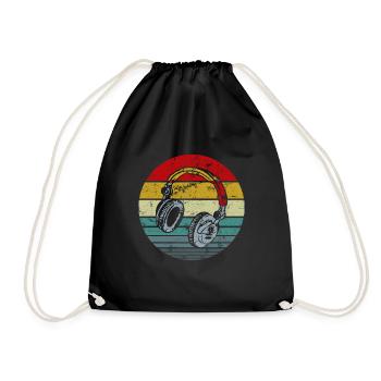 Music Lover Producer DJ Gifts Funny Vintage Retro - Sac de sport léger - noir - Devant