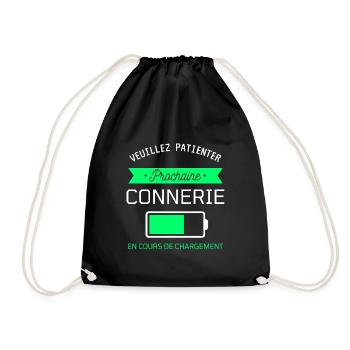 PROCHAINE CONNERIE cadeau humour - Sac de sport léger - noir - Devant