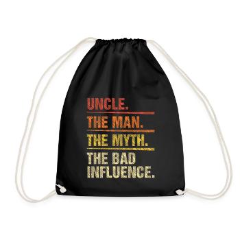 Vintage Fun Uncle Man Myth Bad Uncles Influence Hu - Turnbeutel - Schwarz - Vorne