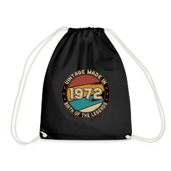 Retro 50. Geburtstag Original 1972 - Turnbeutel - Schwarz - Vorne