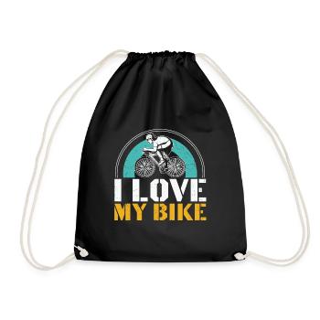 I Love my Bike Funny Bike Riding Cycling - Turnbeutel - Schwarz - Vorne