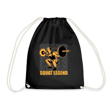 Squat Legend Ironisches Sprichwort Powerlifting - Turnbeutel - Schwarz - Vorne