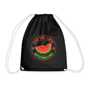 Fille aime les melons Pastèques d'été Fruits - Sac de sport léger - noir - Devant