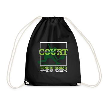 Ironic Tennis Player Quote Ball Sports Summer - Drawstring Bag - black - Front