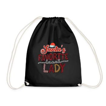 Santa's Favorite Lunch Lady - Turnbeutel - Schwarz - Vorne