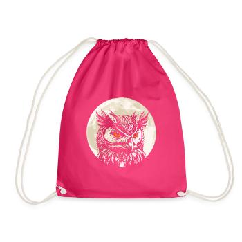 Eule, Wald, Nacht, Wildtiere, Vögel, Natur - Turnbeutel - Fuchsia - Vorne