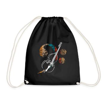 Grande clé de fa avec contrebasse - Sac de sport léger - noir - Devant
