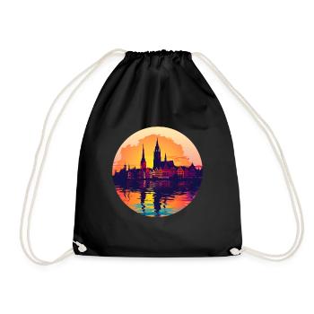 Zwickau Skyline - Drawstring Bag - black - Front