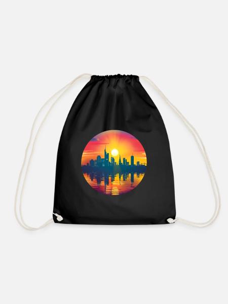 Bottrop Skyline - Turnbeutel - Schwarz