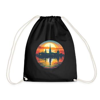 Braunschweig Skyline - Turnbeutel - Schwarz - Vorne