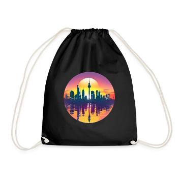 Gütersloh Skyline - Drawstring Bag - black - Front