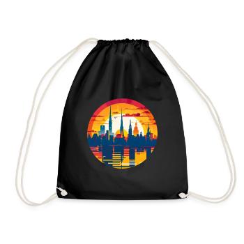 Düren Skyline - Turnbeutel - Schwarz - Vorne