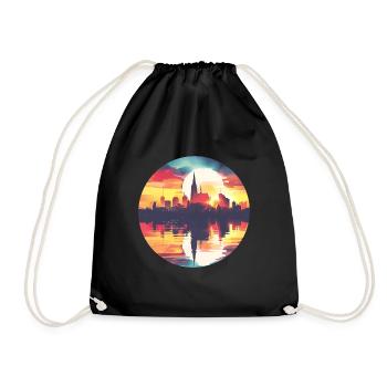 Saarbrucken Skyline - Turnbeutel - Schwarz - Vorne