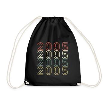 Original 2005 Jahrgang Vintage Geburtstag Retro - Turnbeutel - Schwarz - Vorne