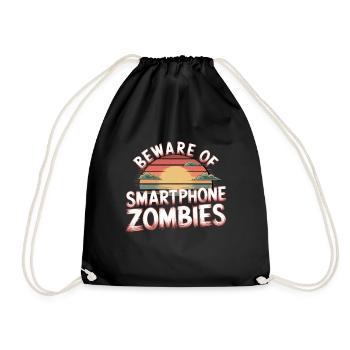 Beware Of Smartphone Zombies 12 - Turnbeutel - Schwarz - Vorne