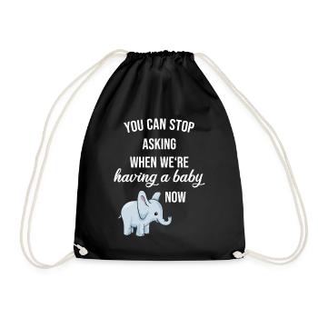 Cadeau de grossesse bébé - Sac de sport léger - noir - Devant