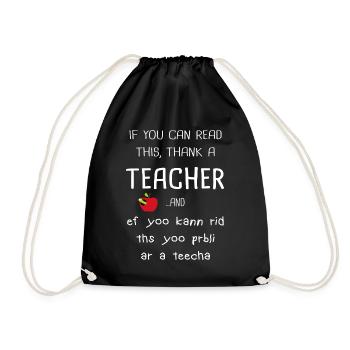Teacher out of conviction teaching passion - Drawstring Bag - black - Front