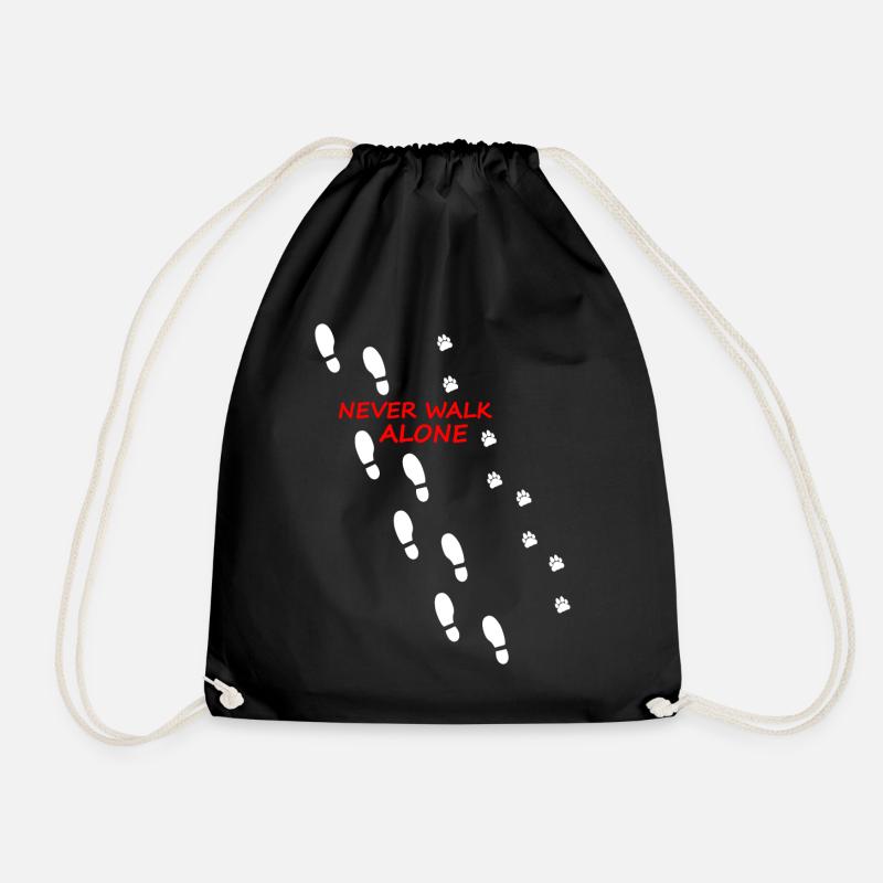 Never Walk Alone Dog Hund - Turnbeutel - Schwarz