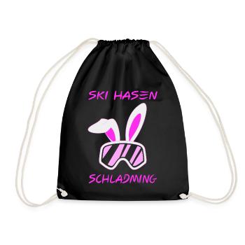 Skihasen Schladming - Turnbeutel - Schwarz - Vorne