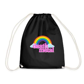 Death Metal Pink Regenbogen Wolken Lustig Parodie - Turnbeutel - Schwarz - Vorne