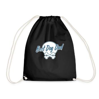 Best Dog Dad dog owner gift shirt dog dad - Drawstring Bag - black - Front