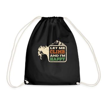 Escalade alpinisme montagnes idée cadeau - Sac de sport léger - noir - Devant
